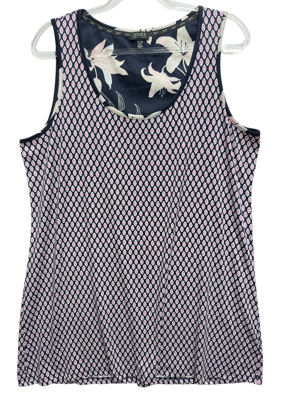 Silky Ponte Knit Oval Polka Dots Geometric Tank Top Tee Blouse